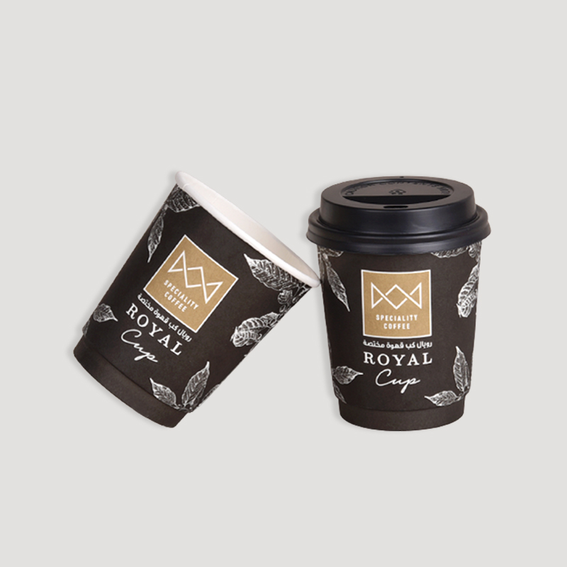 double wall paper cup coffee black