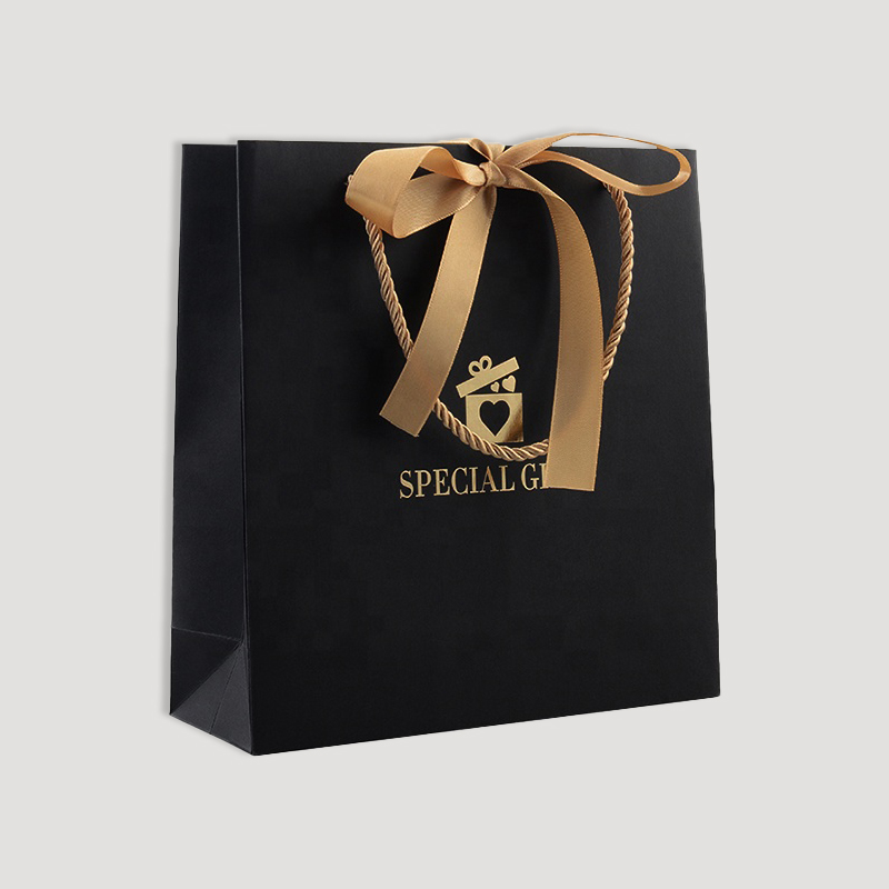 luxury paper bag gift packing with ribbon handle