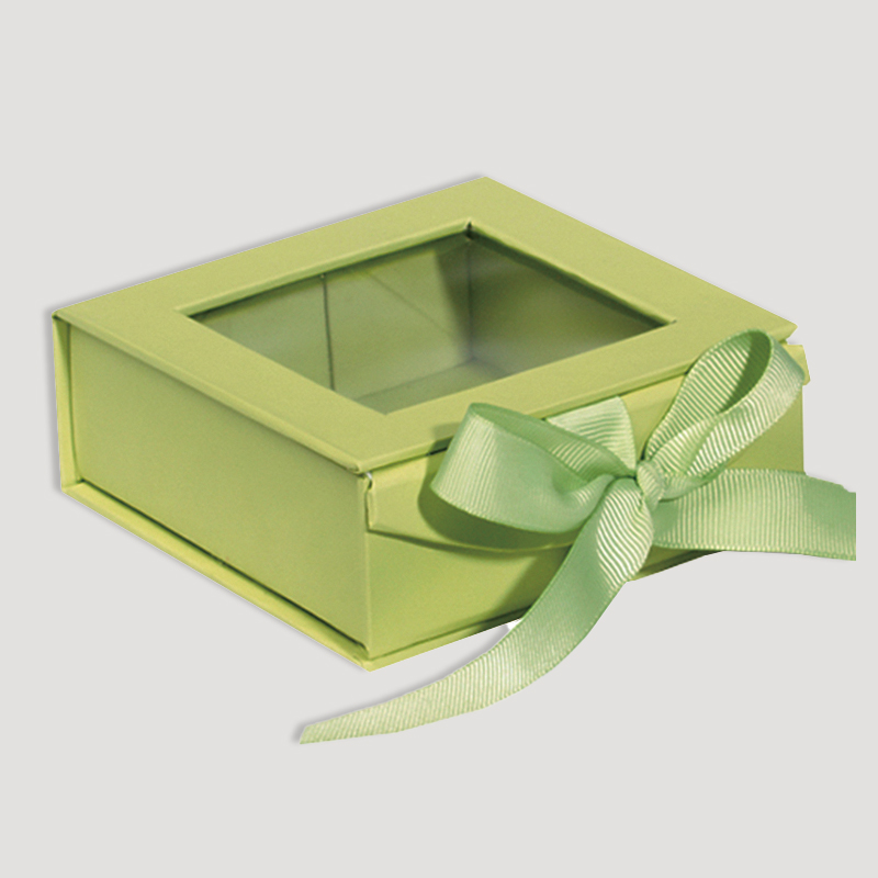 paper gift boite box with clear window lid