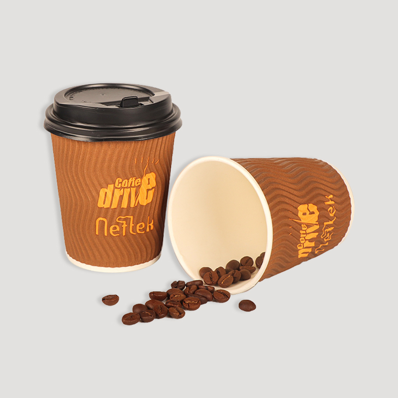 Vertical paper cup with logo