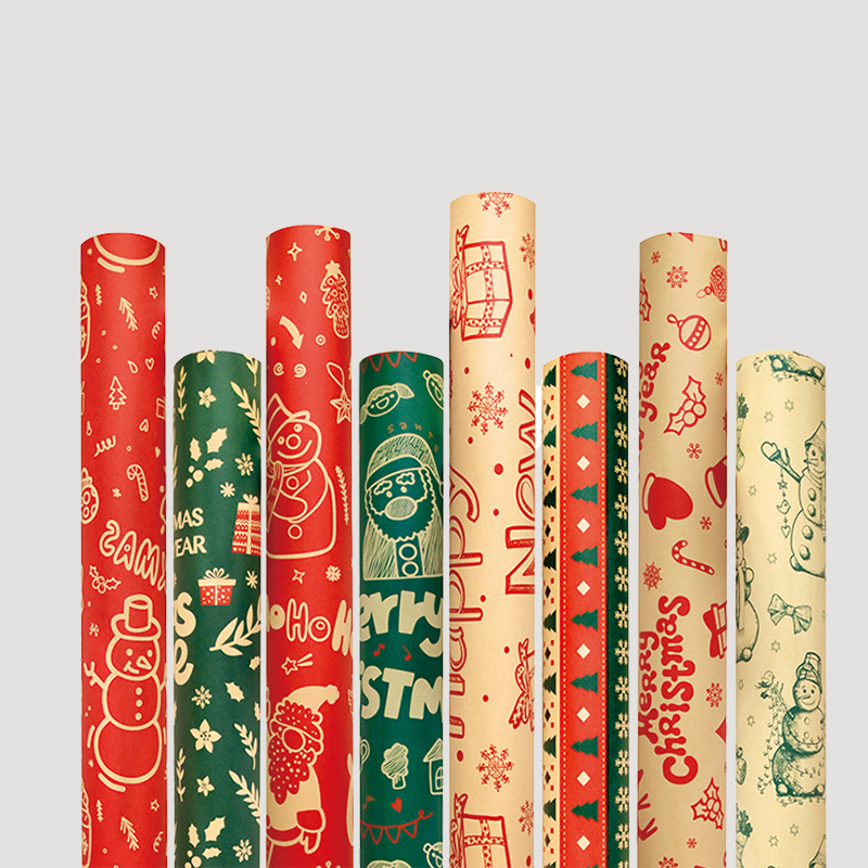 christmas wrapping paper rolled