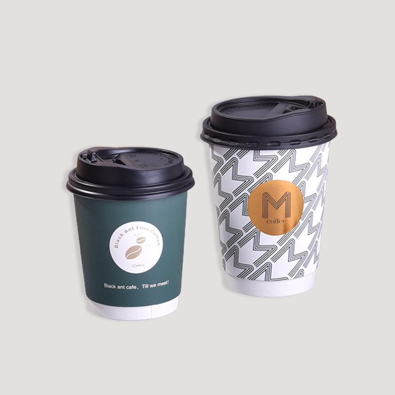 walled paper cup with lid