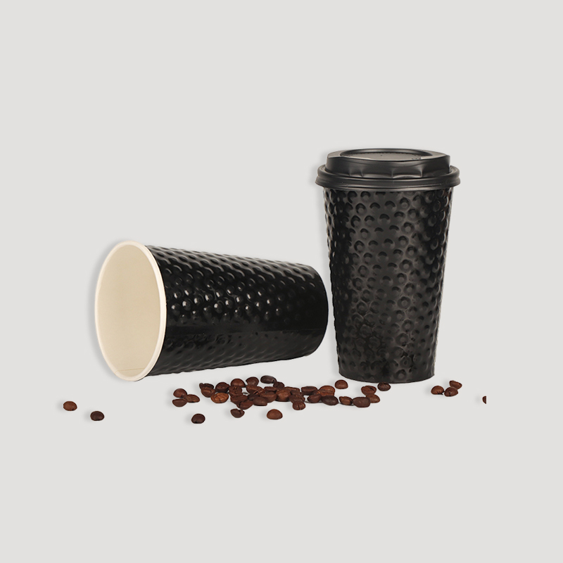 black ripple wall paper cup