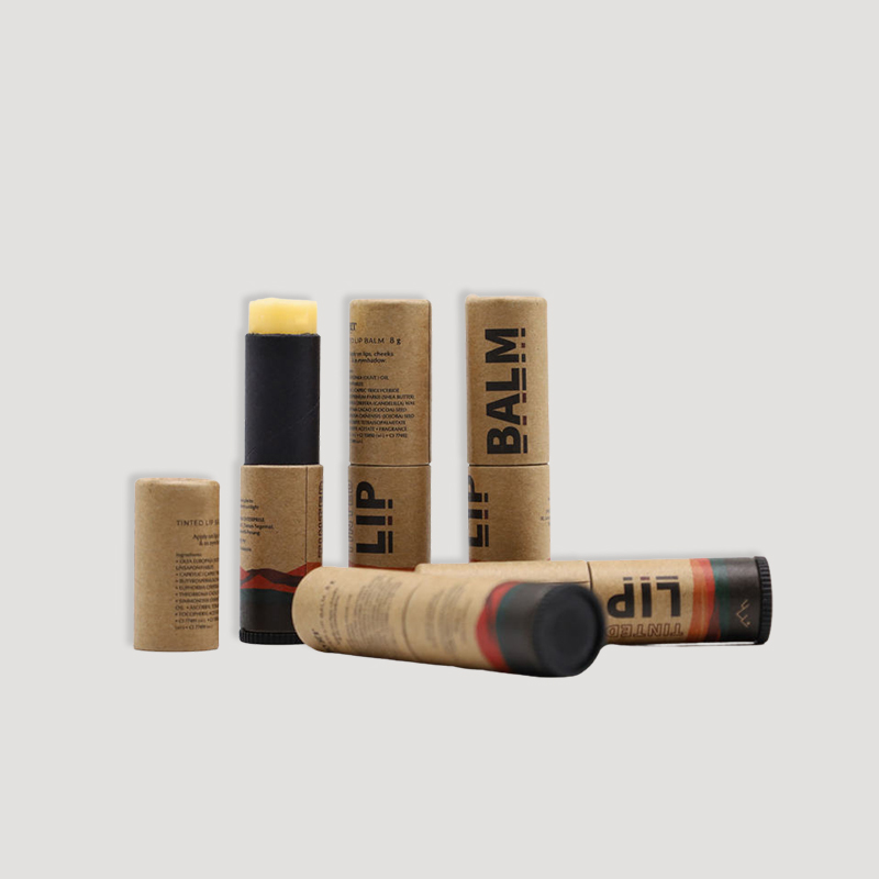 matt black paper lip balm tubes