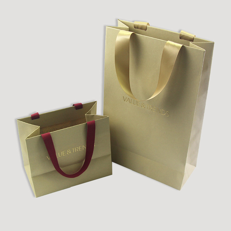 luxury paper bag with ribbon handle