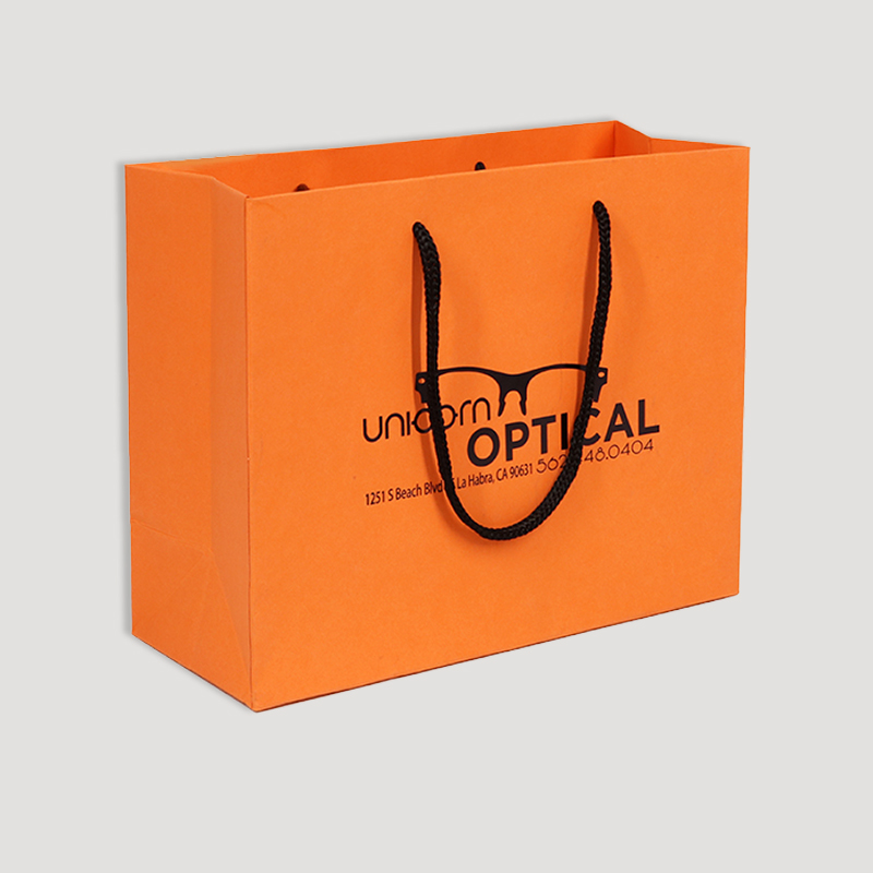 shopping paper bag with logo orange gift bag