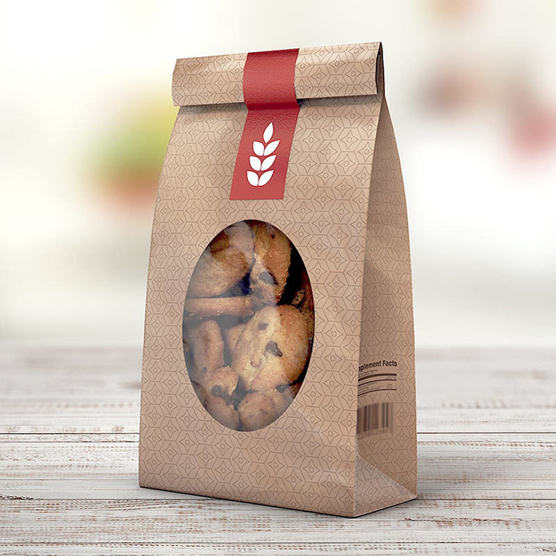 printed paper food bags with window