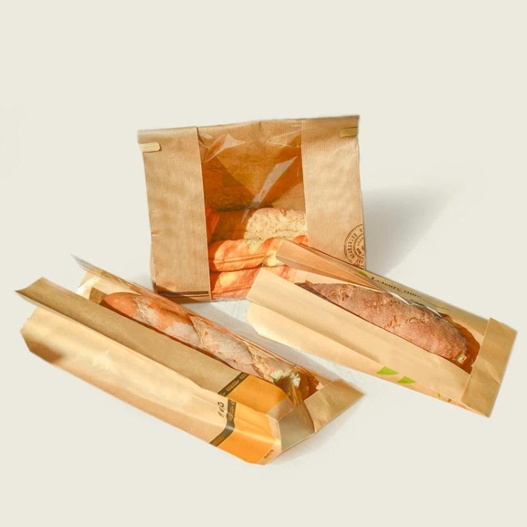 kraft food bags with window